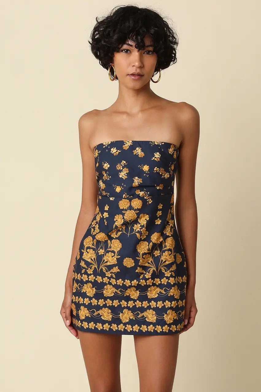 Martha Floral Strapless Mini Dress
