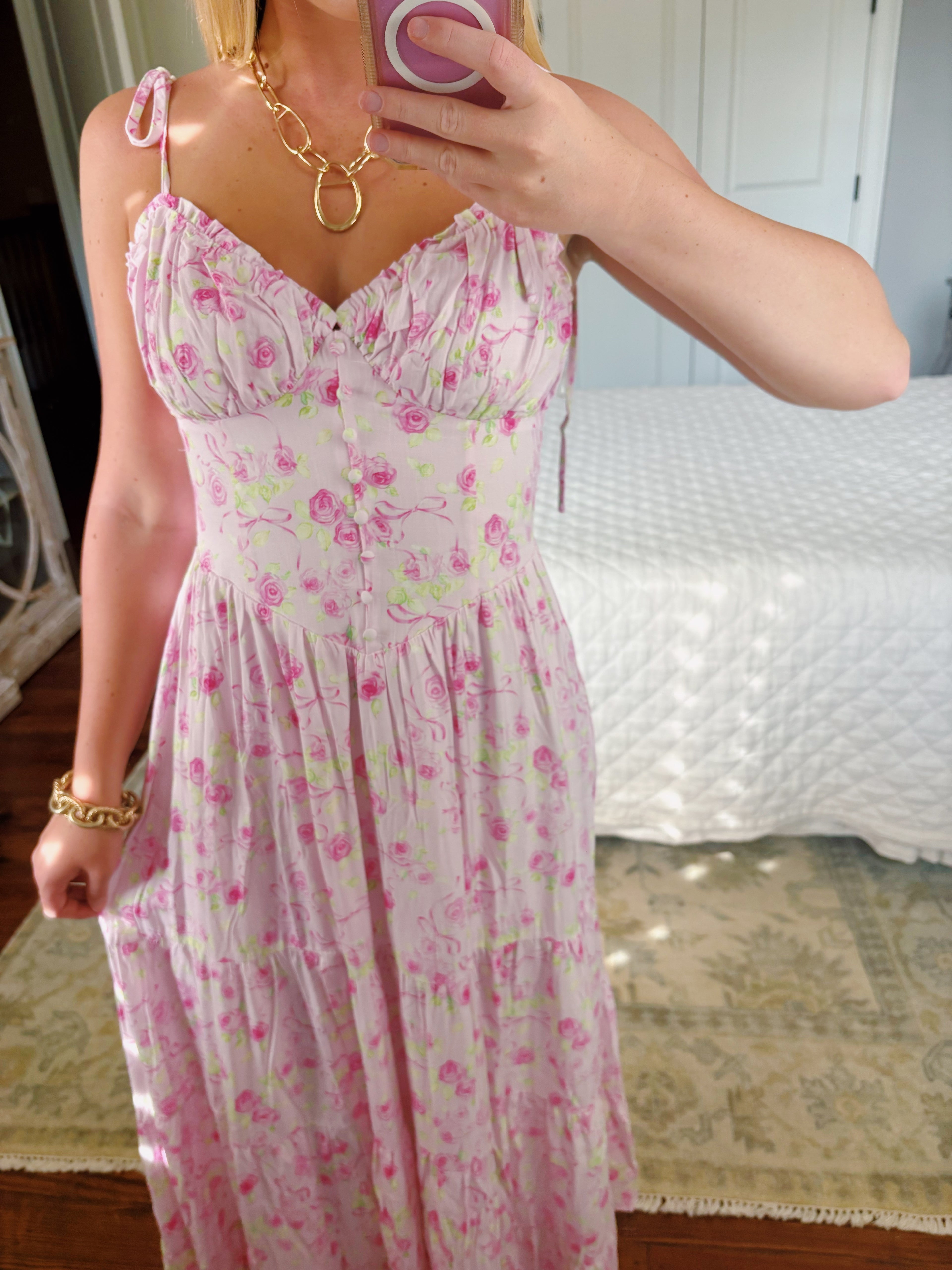 Pink Floral Maxi