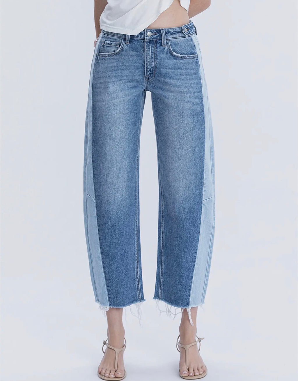 Color block Barrel Jeans