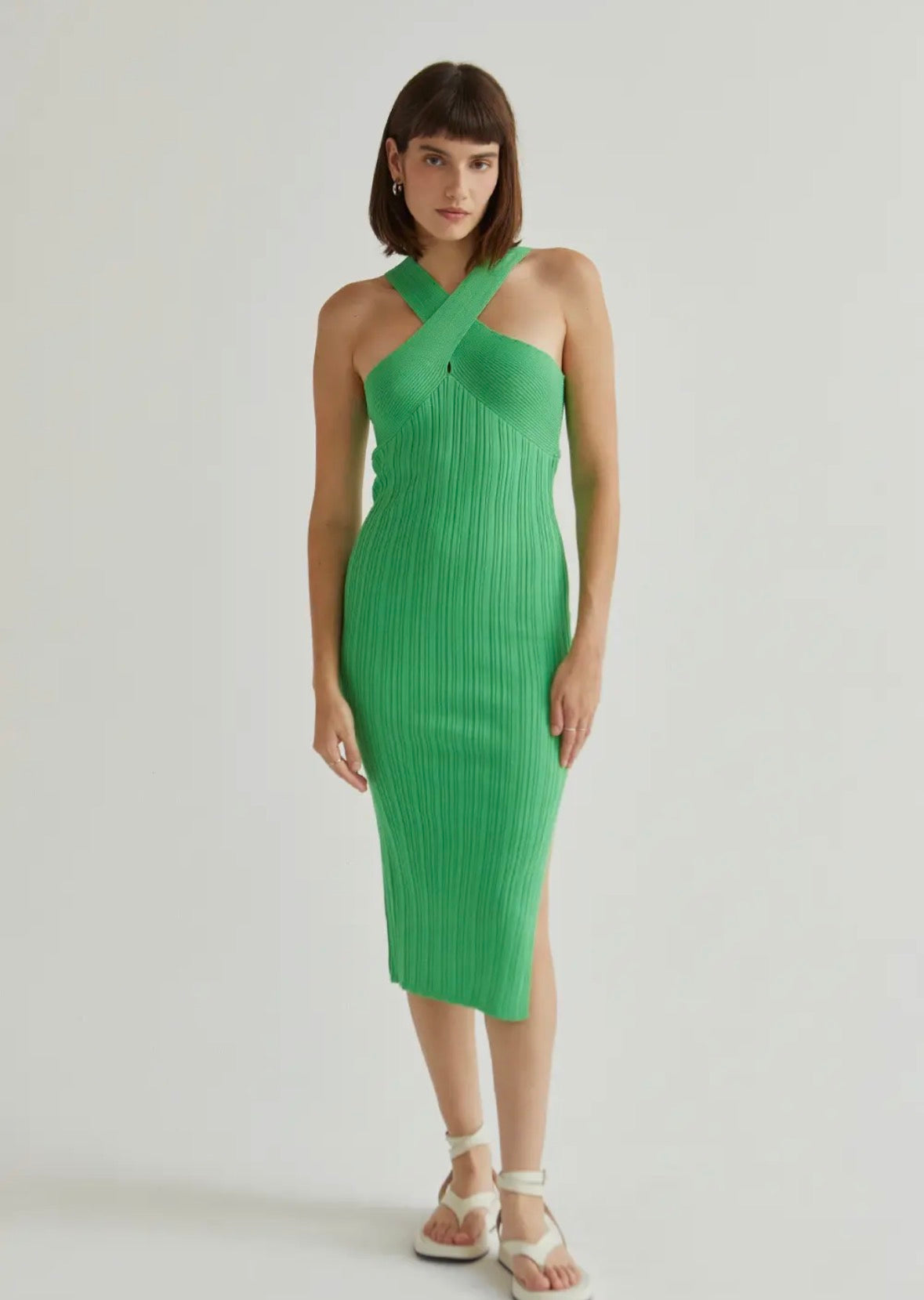 Mariana Ribbed Halter Dress