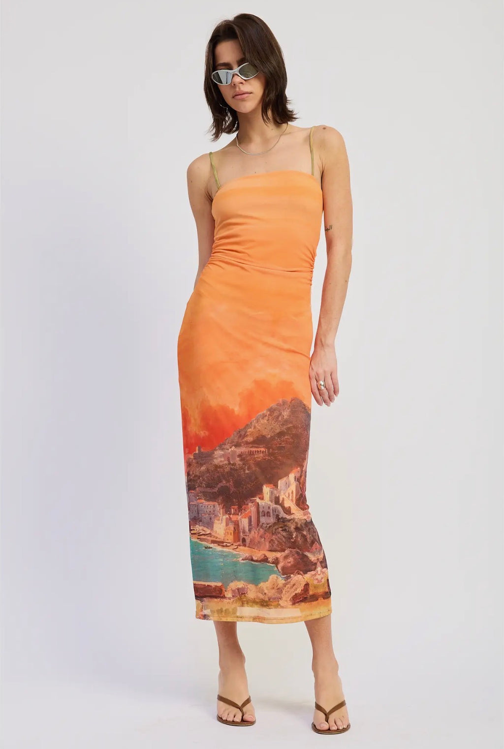 Printed Square Neck Maxi Dress