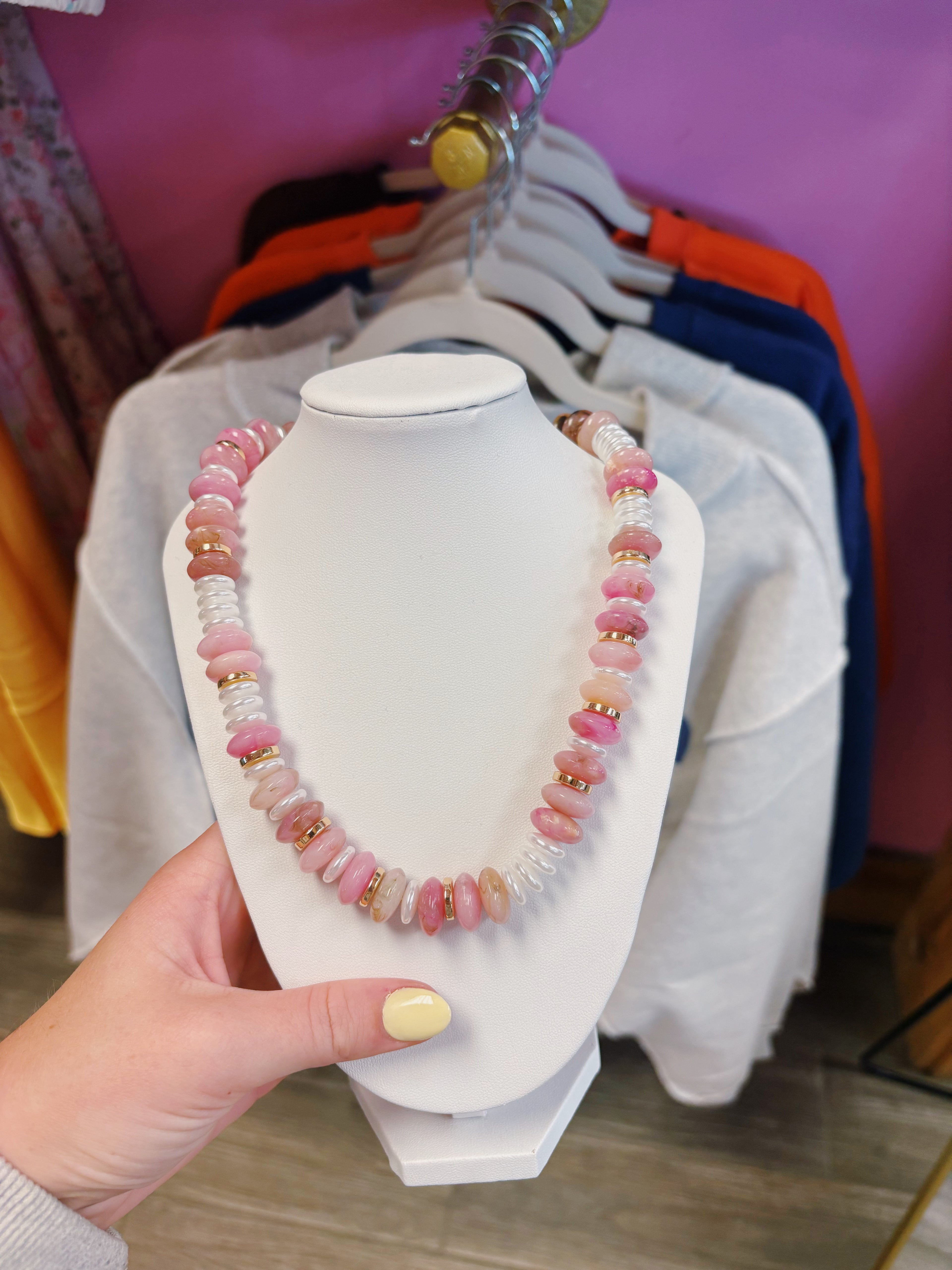 Beaded Marble Necklace
