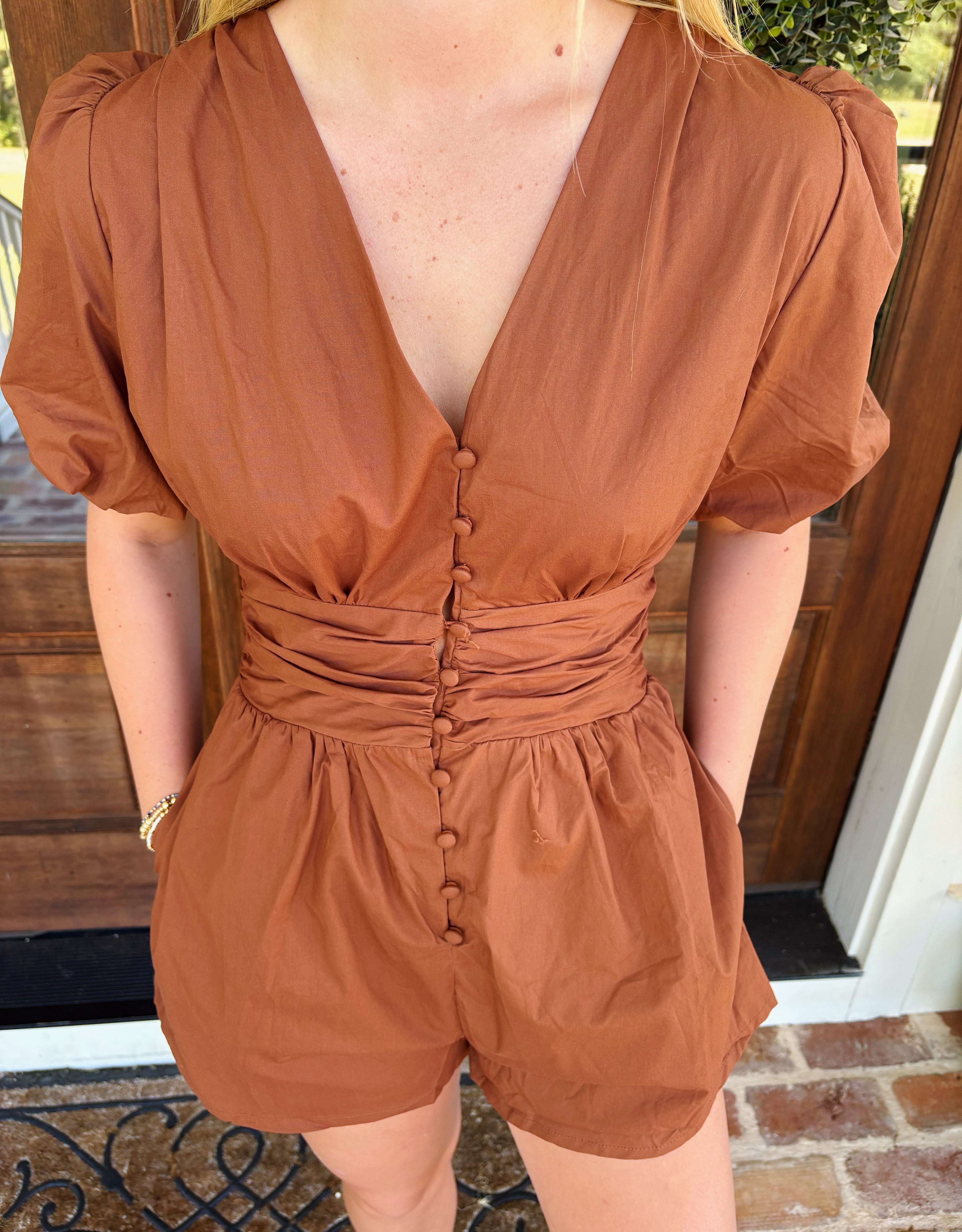 Meg Button Down Romper