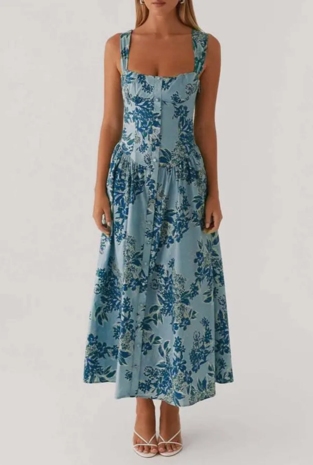 Elegant Floral Botanical Print Maxi