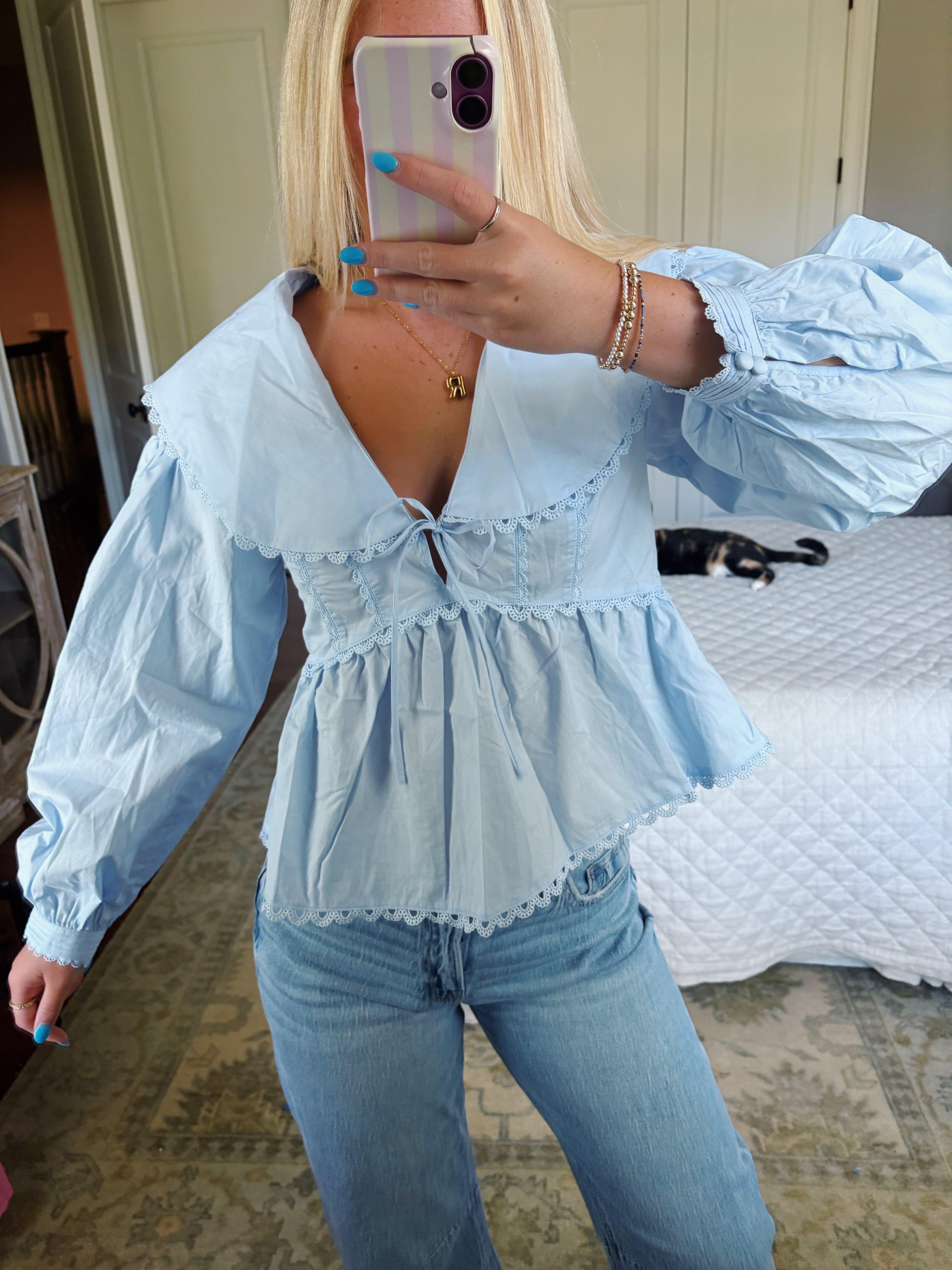Piper Baby Blue Blouse