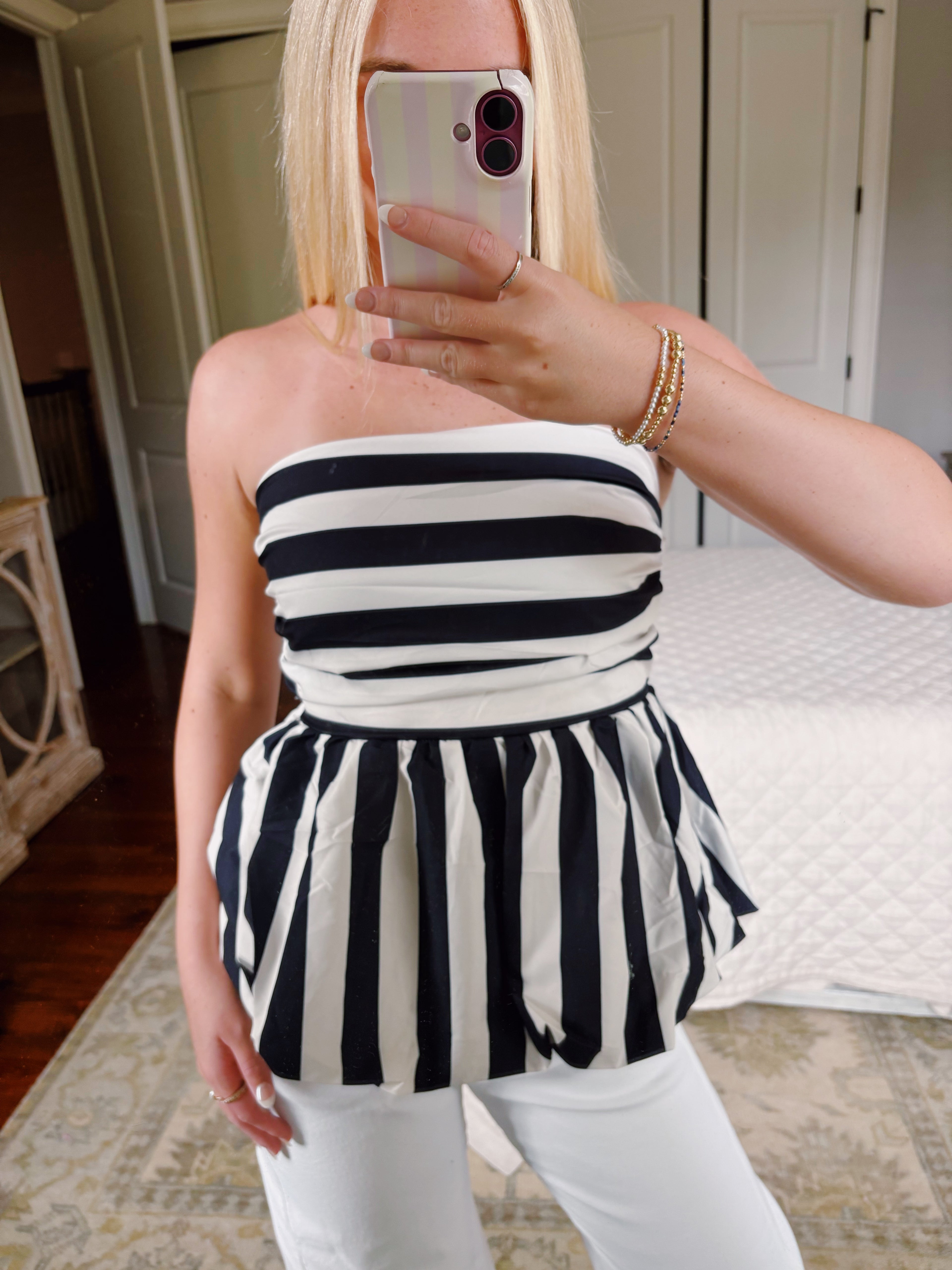 Striped Bubble Top