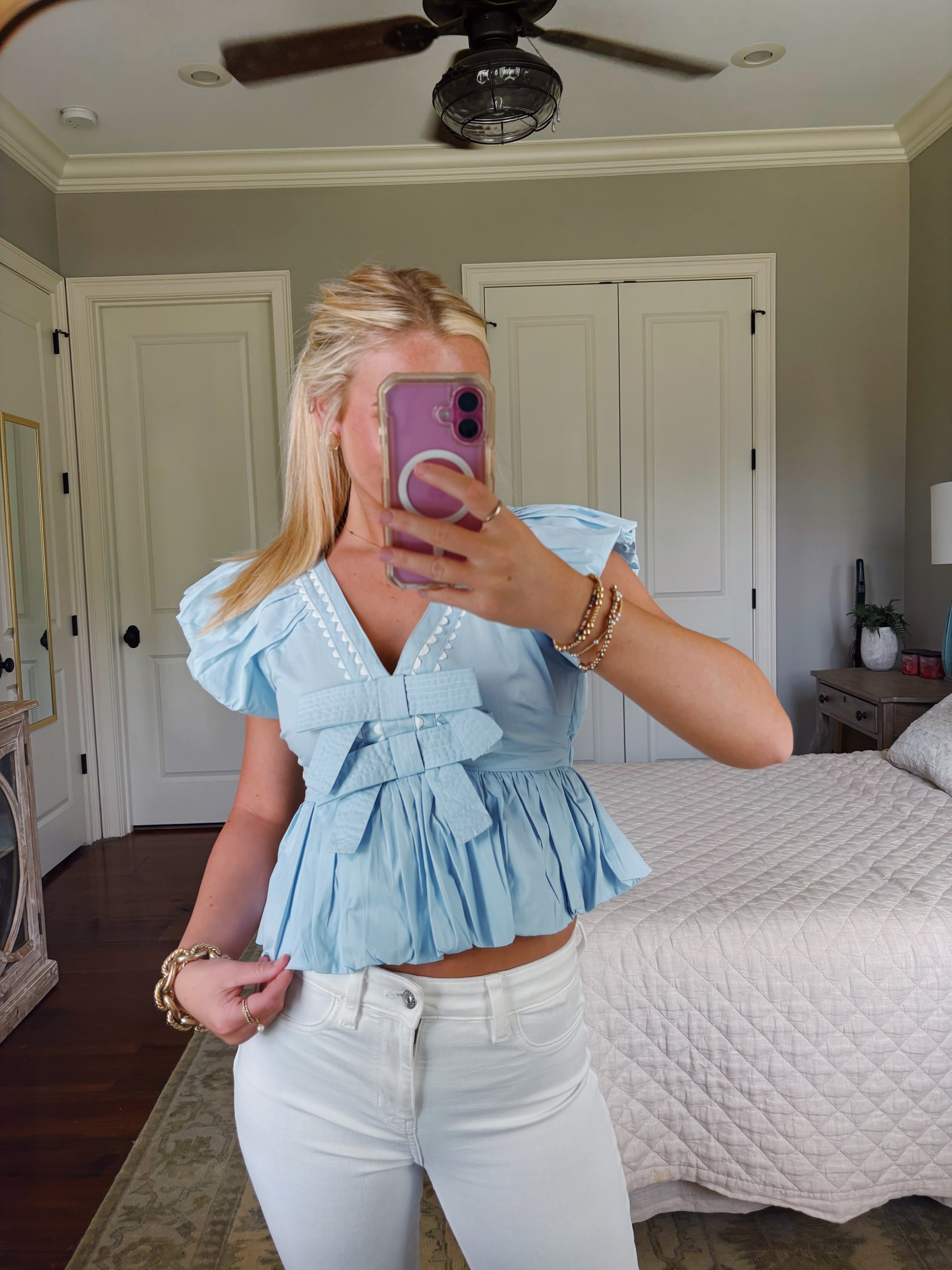 Blue Bow Top