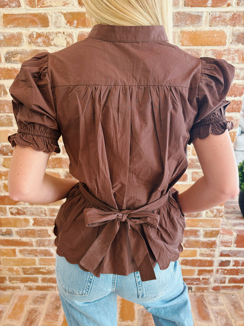 Scalloped Cuff Top