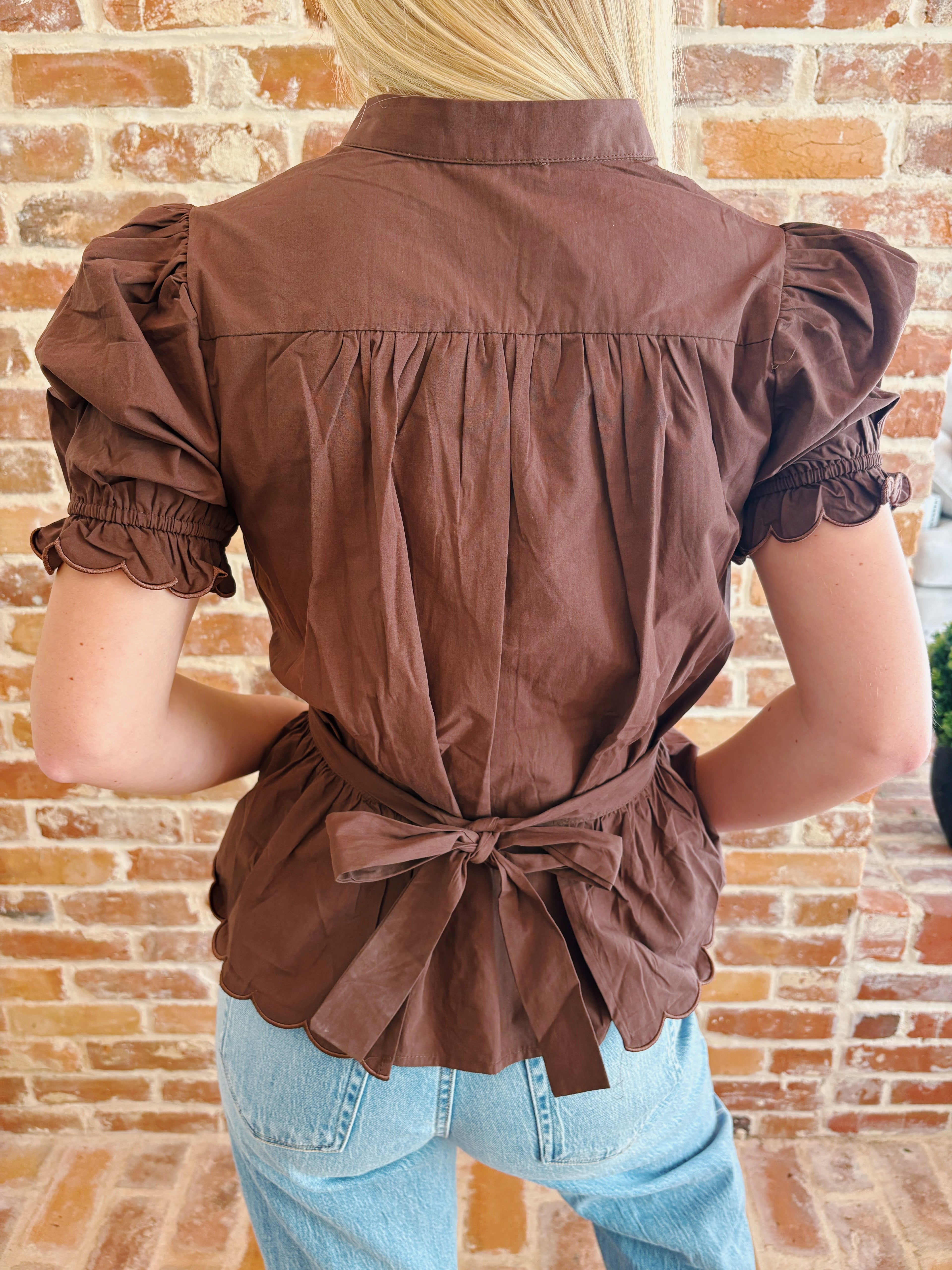Scalloped Cuff Top