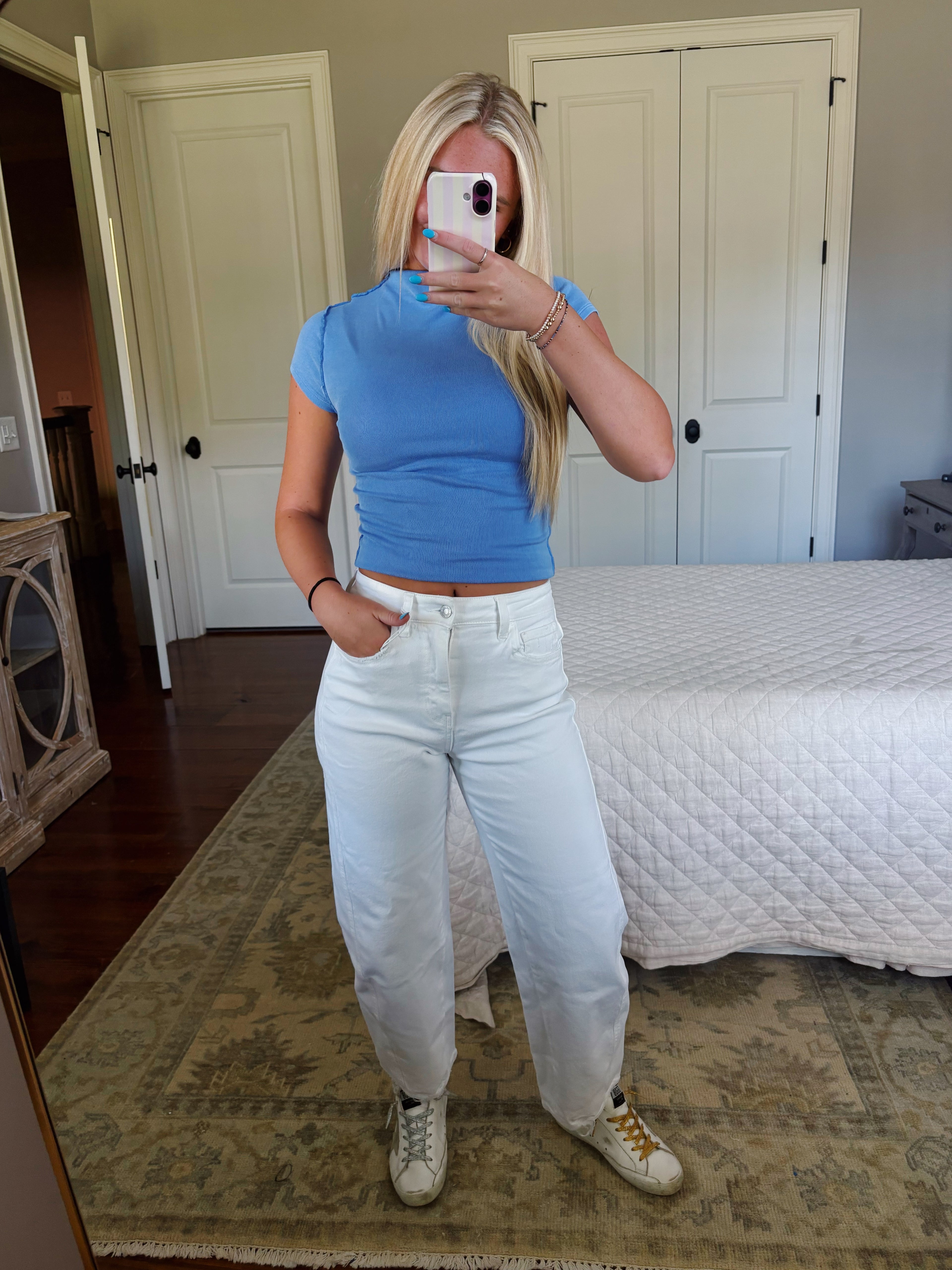 Optic White High Rise Barrel Jeans