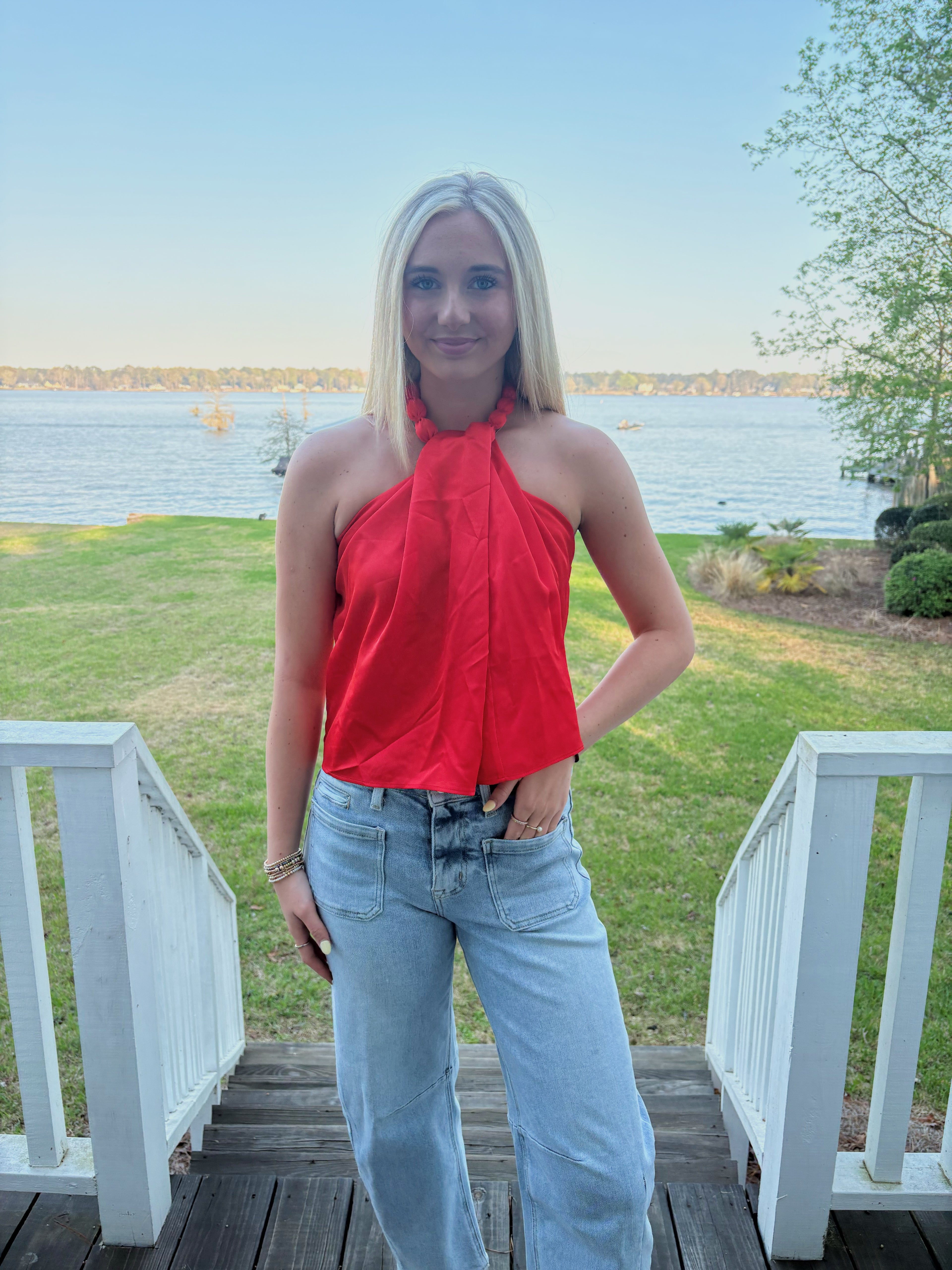 Selena Ball Neck Top￼