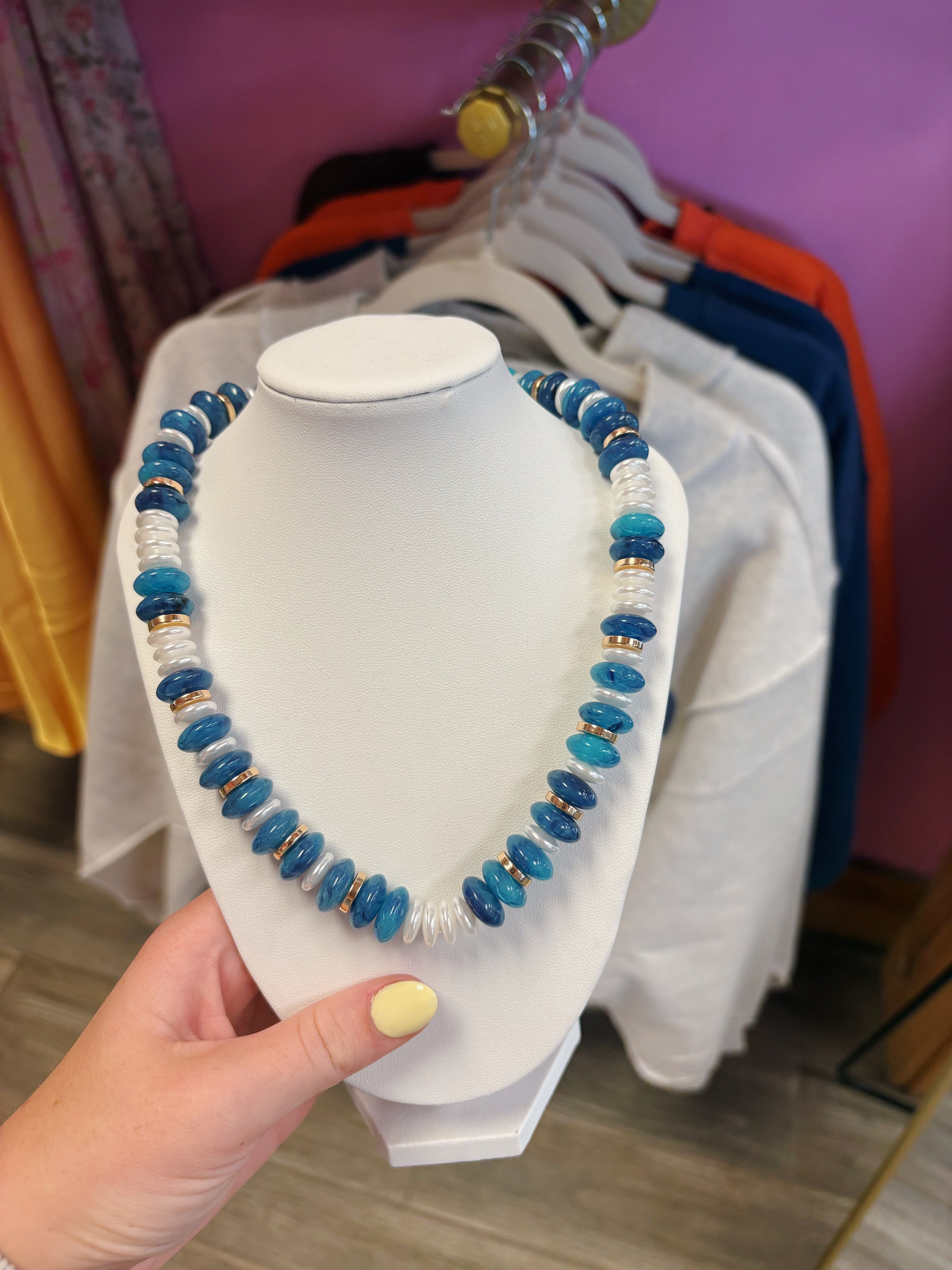 Beaded Marble Necklace