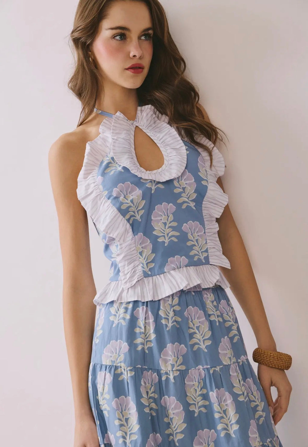 Floral Keyhole Top