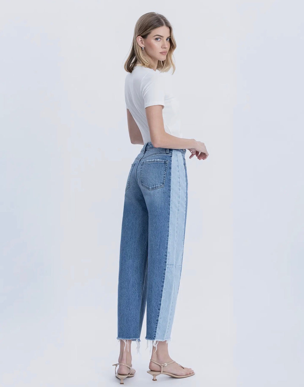 Color block Barrel Jeans