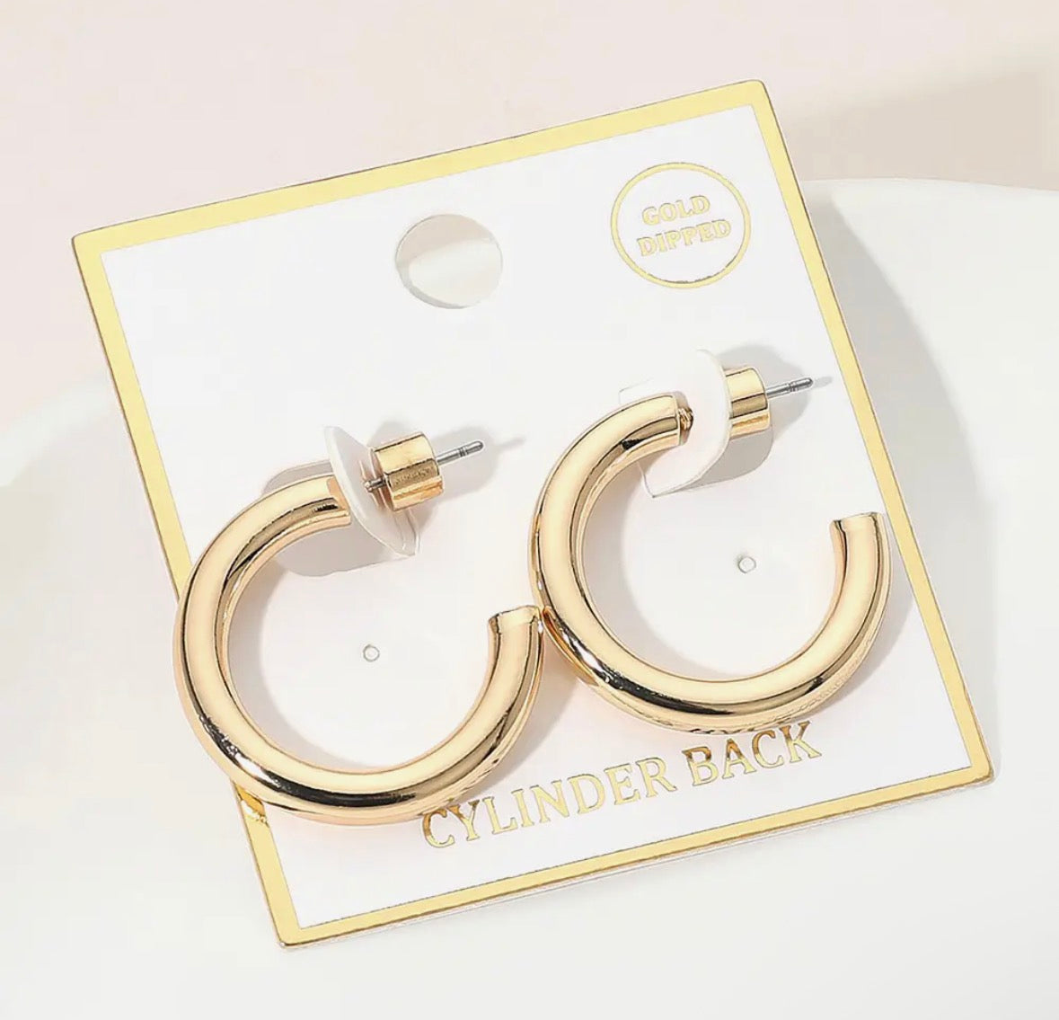Gold Dipped Open Hoop Earrings