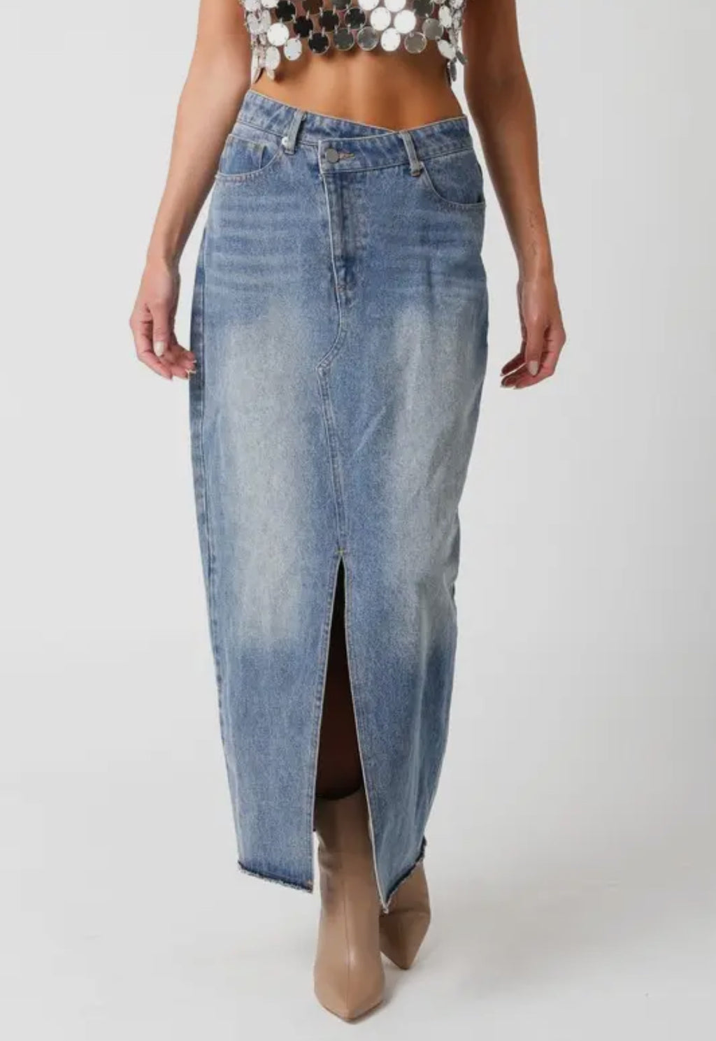 Dixie Denim Midi Skirt