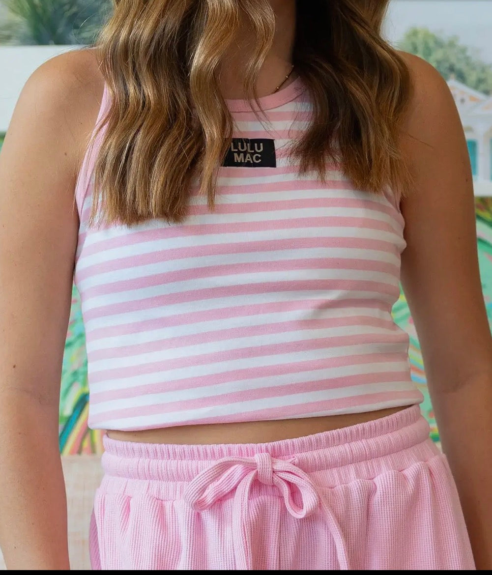 LULU MAC Pink Stripe Tank