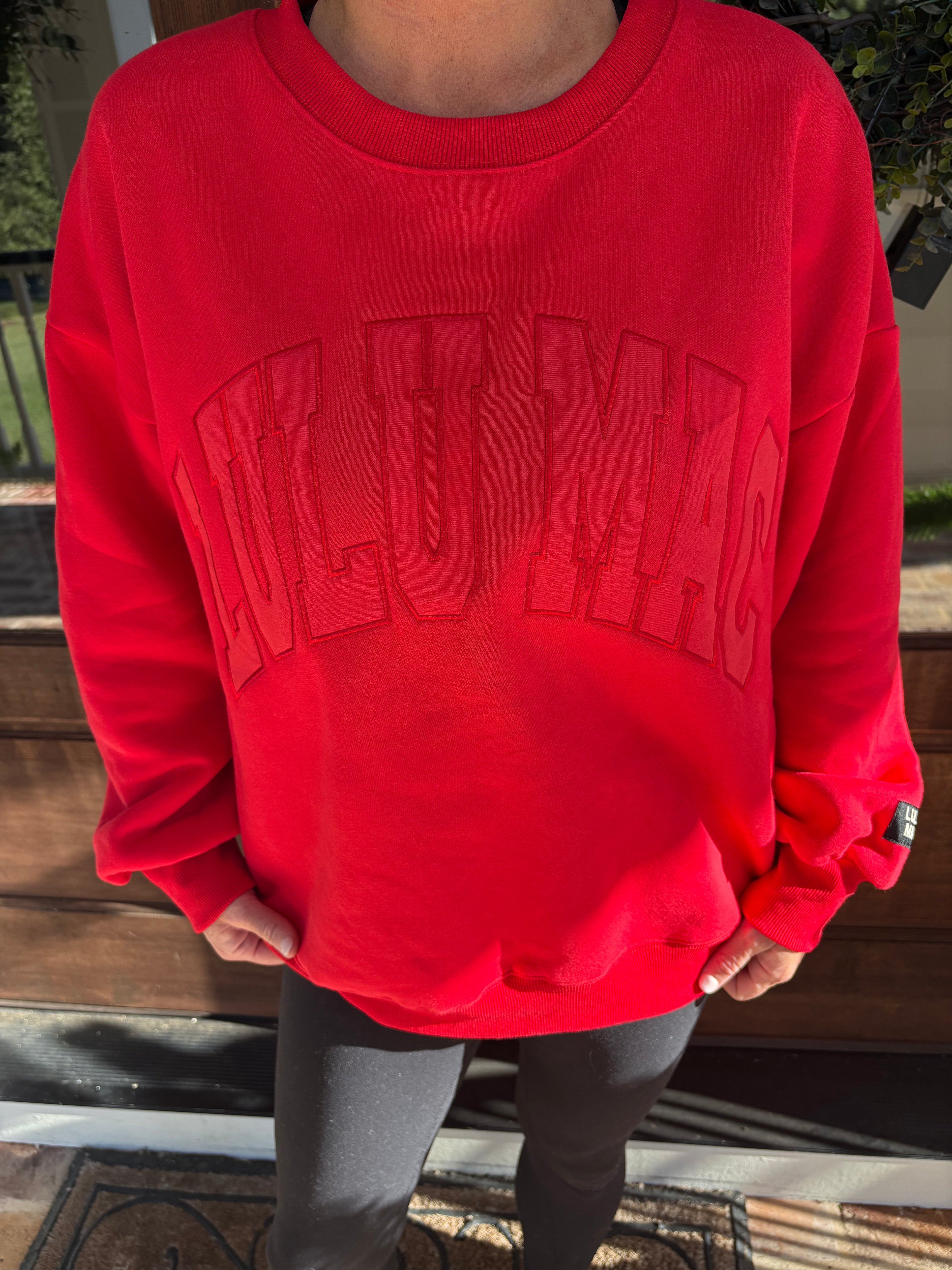 Red LULU MAC Crewneck