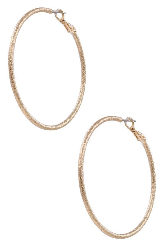 Metal Textured Hoop Earrings