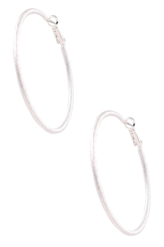 Metal Textured Hoop Earrings