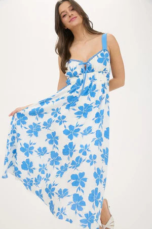 Floral Sweetheart Tie Midi